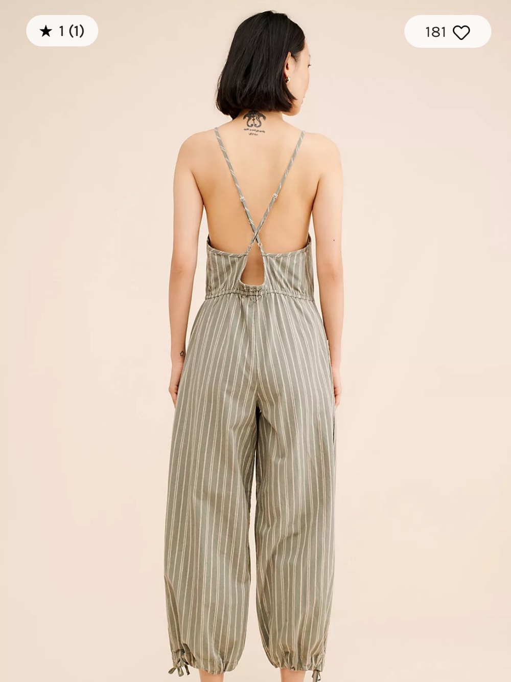 Striped Wide-Leg Jumpsuit with Cross-Back Straps